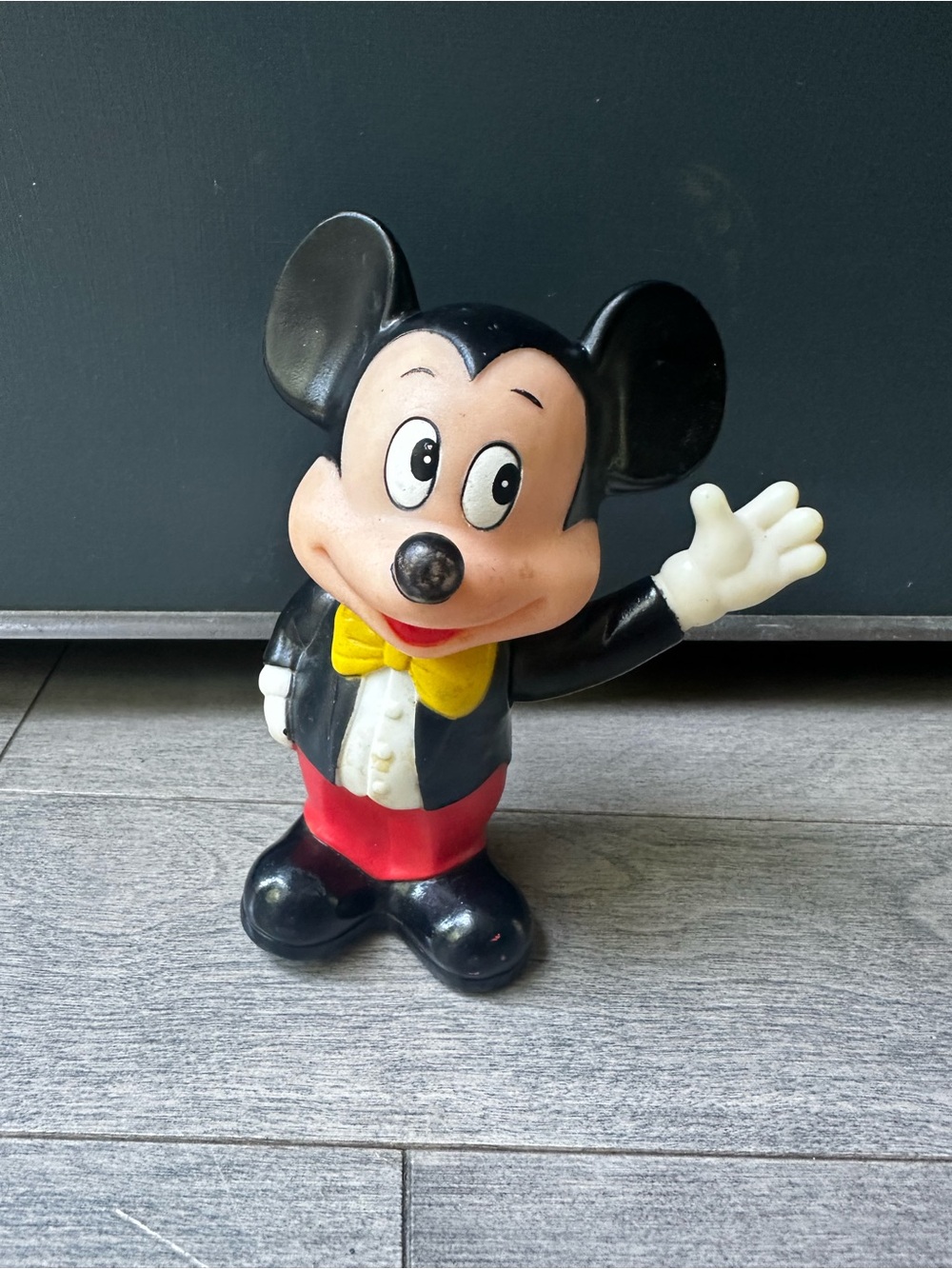 Disney Mickey Mouse Rubber Standing Piggy Coin Bank Money Collectible 1970s